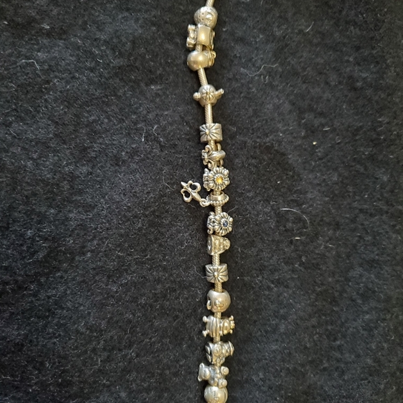 Pandora Silver Bracelet. 7.9" snake chain. - Picture 2 of 15